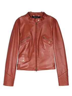 Vintage 2000s Gucci Tom Ford Era Leather Studded Moto Jacket Size 40